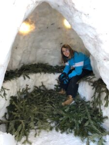 Inside an igloo in Sainte Foy Tarentaise