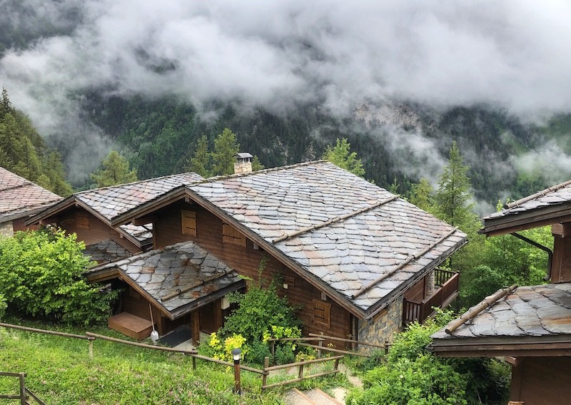 Clouds floating past Chalet Nido in Sainte Foy