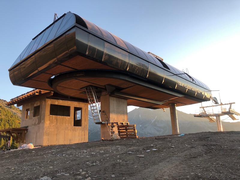 Arrival station of the new Arpettaz chairlift in Sainte Foy