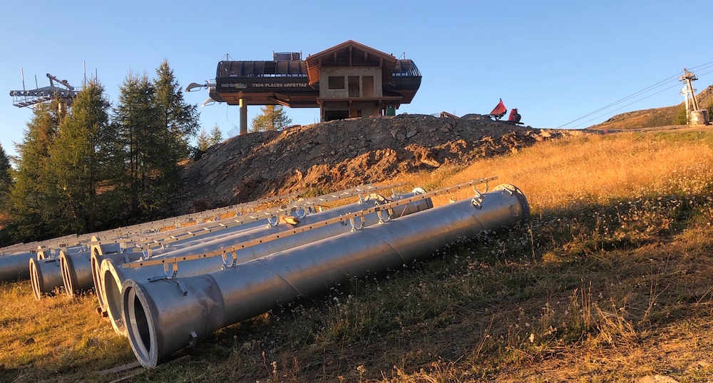 Arrival station of the new Arpettaz chairlift in Sainte Foy