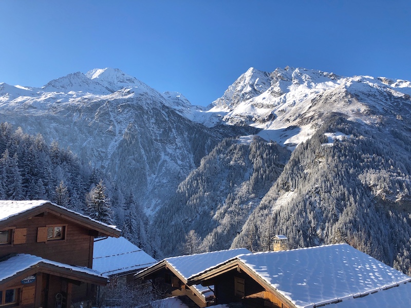 First Bluebird Day of winter on Sainte Foy