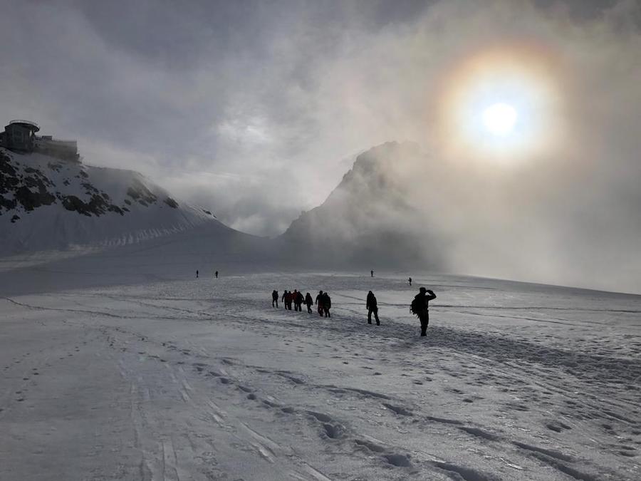 Walking on the Glacier du Géant