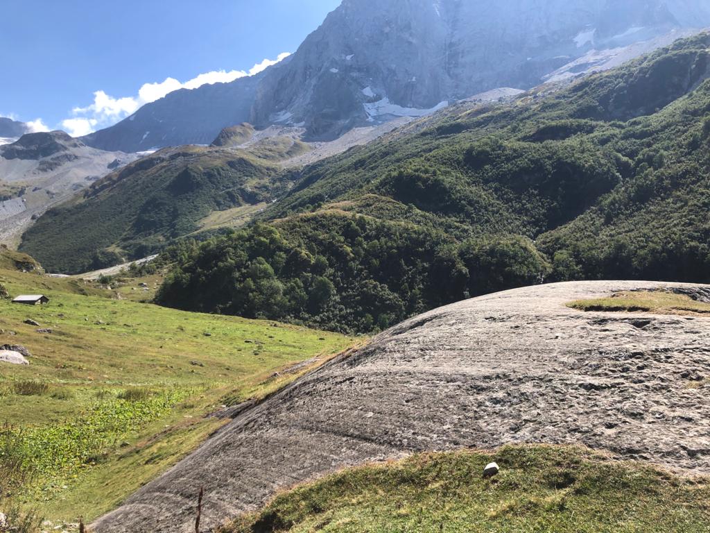 Rock smoothed and shaped by a glacier